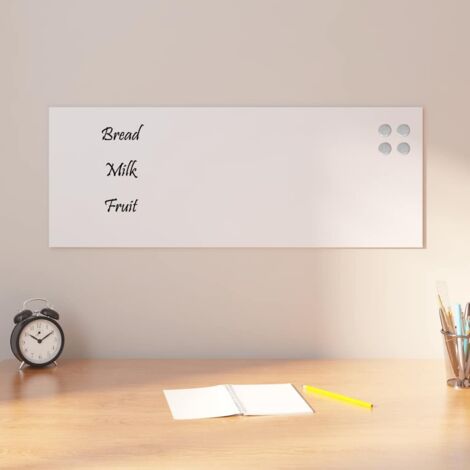 Wall-mounted Magnetic Board White 80x30 cm Tempered Glass vidaXL (1/5)