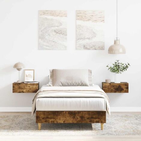 Bed Frame No Mattress Smoked Oak 75x190 cm Small Single Engineered Wood vidaXL (1/5)