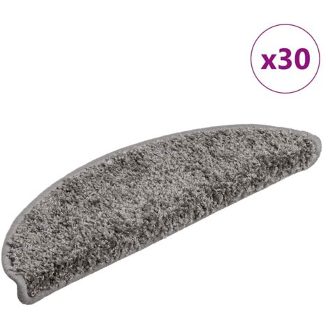 Stair Mats 30 pcs 56x17x3 cm Grey Half Round vidaXL