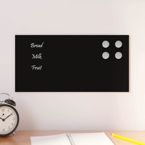 Wall-mounted Magnetic Board Black 40x20 cm Tempered Glass vidaXL