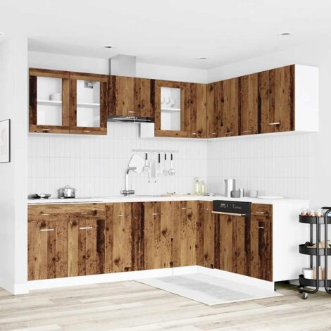 11 Piece Kitchen Cabinet Set Lyon Old Wood Engineered Wood vidaXL (1/5)