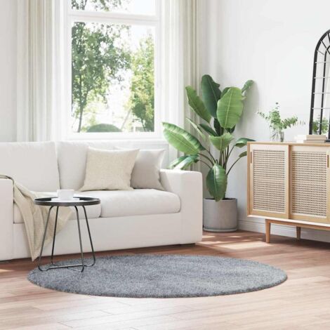 Shaggy Rug High Pile NAVARRA Light Grey 160x160 cm Polyester vidaXL