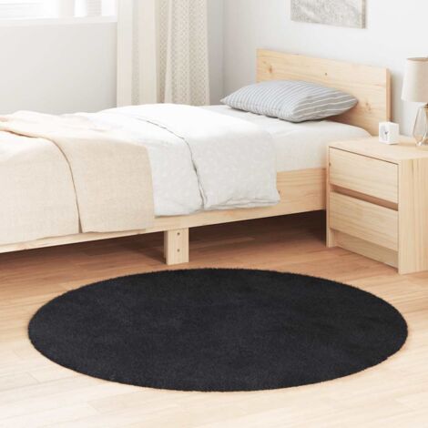 Shaggy Rug High Pile NAVARRA Black 120x120 cm Polyester vidaXL