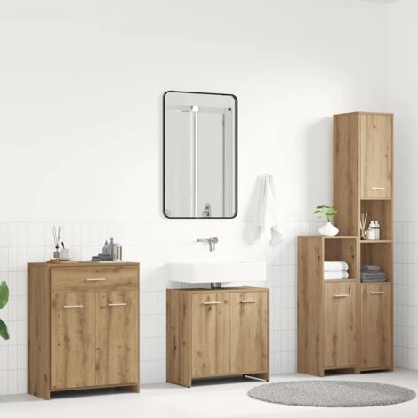 4 Piece Bathroom Furniture Set Artisan Oak Engineered Wood vidaXL