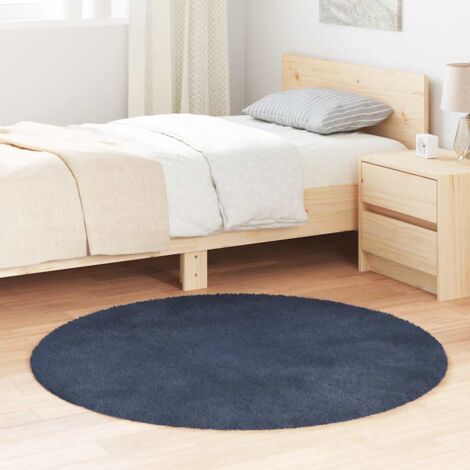 Shaggy Rug High Pile NAVARRA Navy 120x120 cm Polyester vidaXL