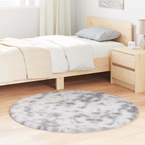 Shaggy Rug High Pile NAVARRA Silver Grey 120x120 cm Polyester vidaXL
