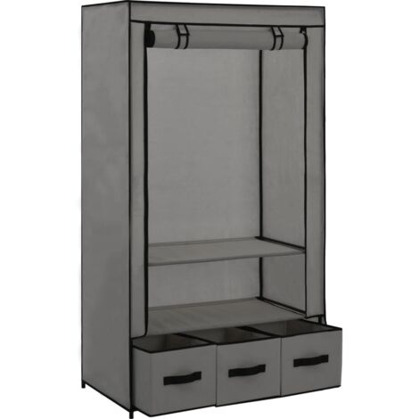 Wardrobe Grey 87x49x159 cm Fabric vidaXL