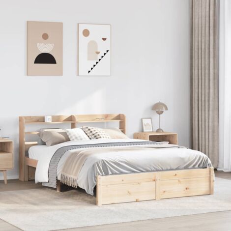 Bed Frame with Headboard without Mattress 150x200 cm King Size vidaXL (1/5)