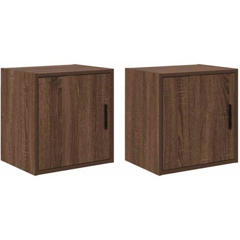 Garage Wall Cabinets 2 pcs Brown Oak Engineered Wood vidaXL