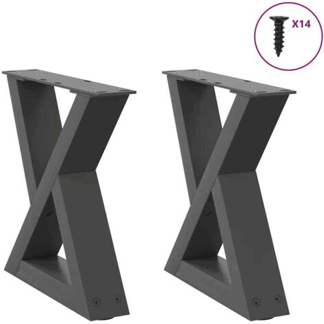 Coffee Table Legs 2 pcs Anthracite 30x(30-31.3) cm Steel vidaXL