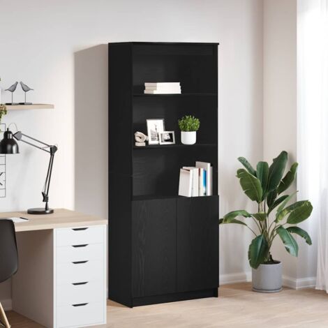 Highboard Black Oak 70x35x180 cm Engineered Wood vidaXL