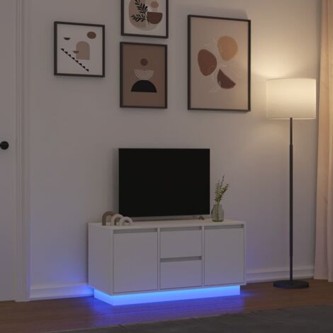 TV Cabinet with LED Lights White 100x41x50 cm vidaXL