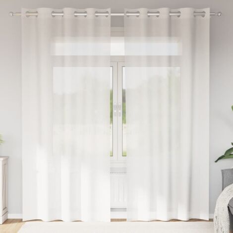 Voile Curtains with Grommets 2 pcs White vidaXL