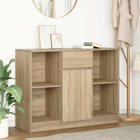 Sideboard with Drawer Sonoma Oak 101x35x76 cm Engineered Wood vidaXL