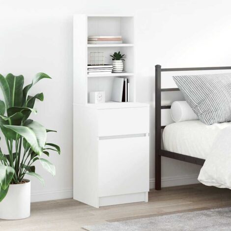 Bedside Cabinet White 39x35x125 cm Engineered Wood vidaXL (1/5)