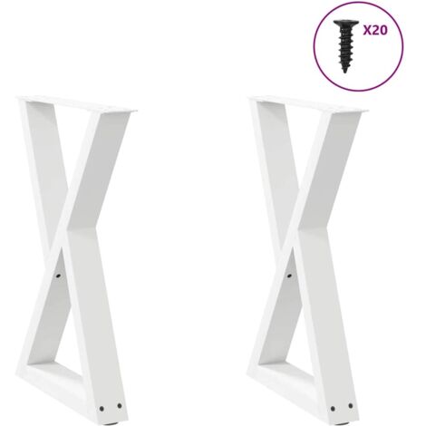 Dining Table Legs 2 pcs White 50x(72-73.3) cm Steel vidaXL (1/5)