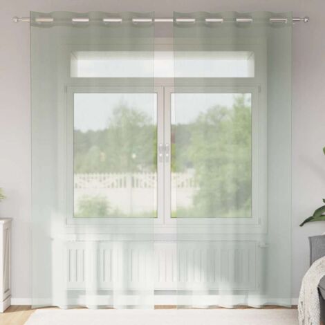 Voile Curtains with Grommets 2 pcs Light Grey 140x245 cm vidaXL