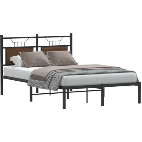 Bed Frame without Mattress Brown Oak 120x190 cm Small Double Engineered Wood vidaXL (1/5)