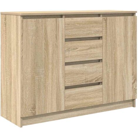 Sideboard with Drawers Sonoma Oak 100.5x35x76 cm Engineered Wood vidaXL (1/5)