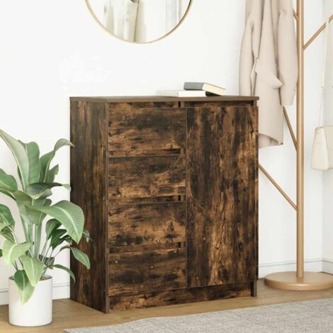 Sideboard with Drawers Smoked Oak 71x35x84 cm Engineered Wood vidaXL