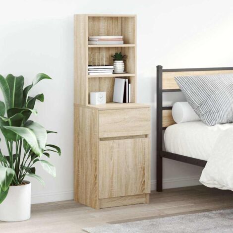 Bedside Cabinet Sonoma Oak 39x35x125 cm Engineered Wood vidaXL