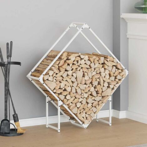 Firewood Rack White 100x25x100 cm Cold-rolled steel vidaXL