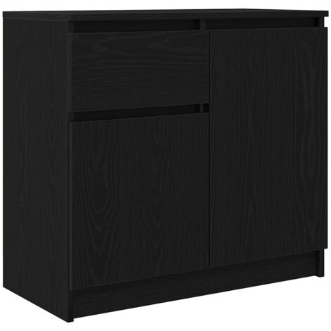 Sideboard with Drawer Black Oak 71x35x65 cm Engineered Wood vidaXL