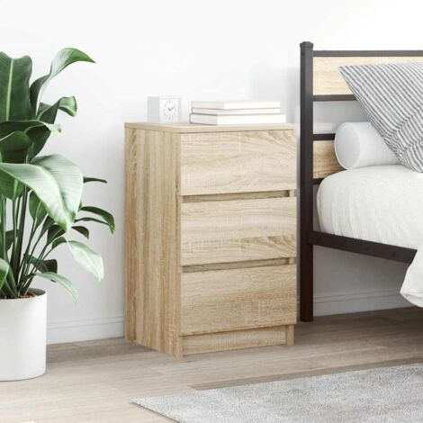 Bedside Cabinet with 3 Drawers Sonoma Oak 39x35x65 cm vidaXL