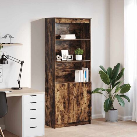 Highboard Smoked Oak 70x35x180 cm Engineered Wood vidaXL