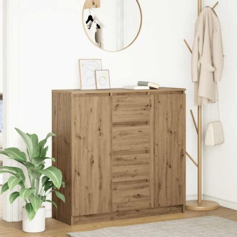 Sideboard with Drawers Artisan Oak 100.5x35x98.5 cm Engineered Wood vidaXL (1/5)