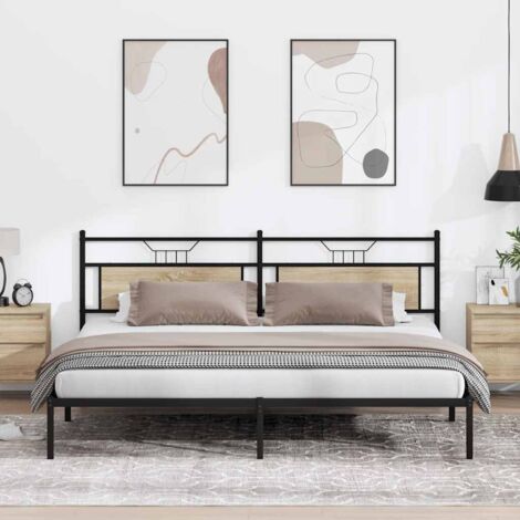 Bed Frame without Mattress Sonoma Oak 193x201 cm Engineered Wood vidaXL
