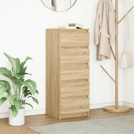Sideboard with Drawers Sonoma Oak 37.5x35x99 cm Engineered Wood vidaXL (1/5)