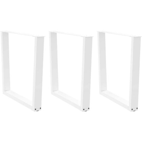 Dining Table Legs V-Shape 3 pcs White 90x(72-73.3) cm Steel vidaXL