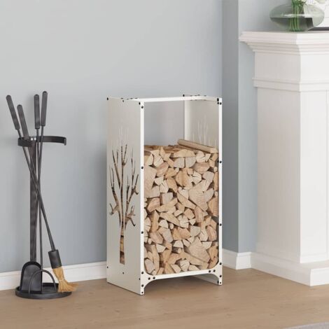 Firewood Rack White 40x30x80 cm Cold-rolled steel vidaXL