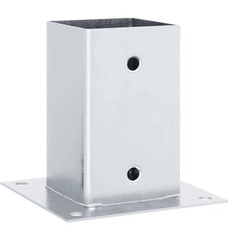 Post Bases Square 4 pcs Silver 81x81 mm Galvanised Steel vidaXL