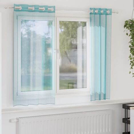 Voile Curtains with Grommets 2 pcs Turquoise vidaXL