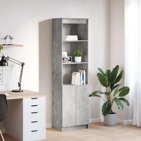 Highboard Concrete Grey 50x35x180 cm Engineered Wood vidaXL