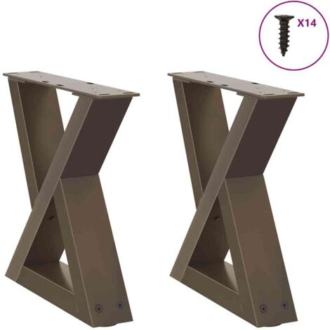 Coffee Table Legs 2 pcs Natural Steel 40x(30-31.3) cm Steel vidaXL (1/5)