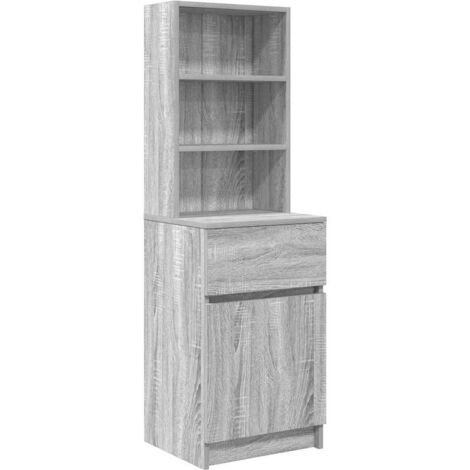 Bedside Cabinet Grey Sonoma 39x35x125 cm Engineered Wood vidaXL