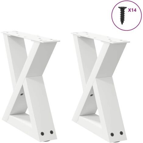 Coffee Table Legs 2 pcs White 40x(30-31.3) cm Steel vidaXL