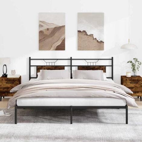 Bed Frame without Mattress Smoked Oak 183x213 cm Engineered Wood vidaXL