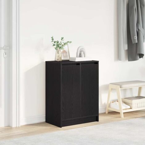 Shoe Cabinet Black Oak 57x34x76 cm Engineered Wood vidaXL (1/5)