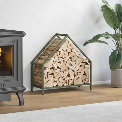 Firewood Rack Olive Green 60x25x60 cm Cold-rolled steel vidaXL