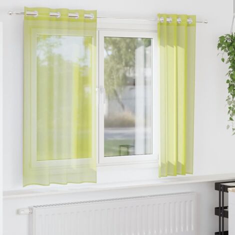 Voile Curtains with Grommets 2 pcs Apple Green 140x175 cm vidaXL