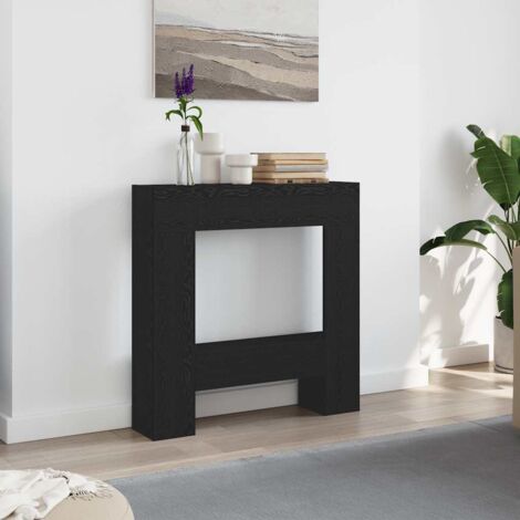Fireplace Surround Black Oak 81x18x82 cm Engineered Wood vidaXL