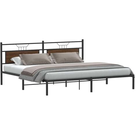 Bed Frame without Mattress Brown Oak 200x200 cm Engineered Wood vidaXL
