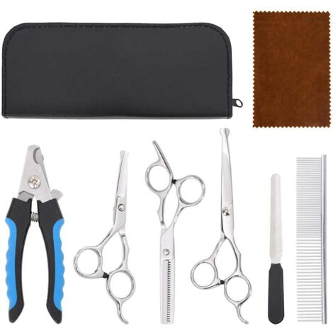6 Piece Dog Grooming Scissors Set Stainless Steel vidaXL (1/5)