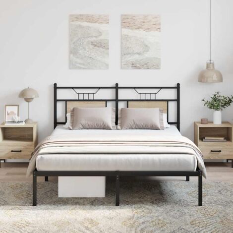 Bed Frame without Mattress Sonoma Oak 140x190 cm Engineered Wood vidaXL