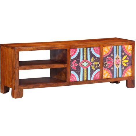 TV Cabinet Multicolour 110x30x40 Solid Wood Acacia vidaXL (1/5)