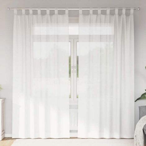 Voile Curtains with Loops 2 pcs White 140x245 cm vidaXL
